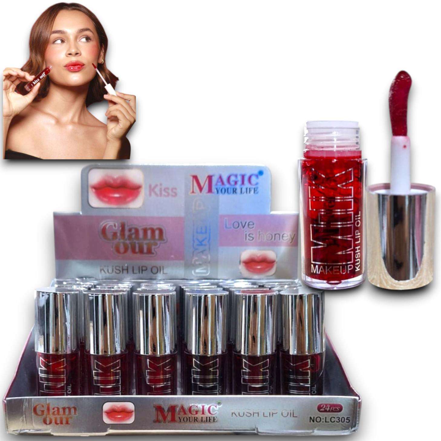 TINTA DE LABIOS APLICADOR JUMBO GLAMOUR KUSH MAGIC YOUR LIFE REF (LC305)